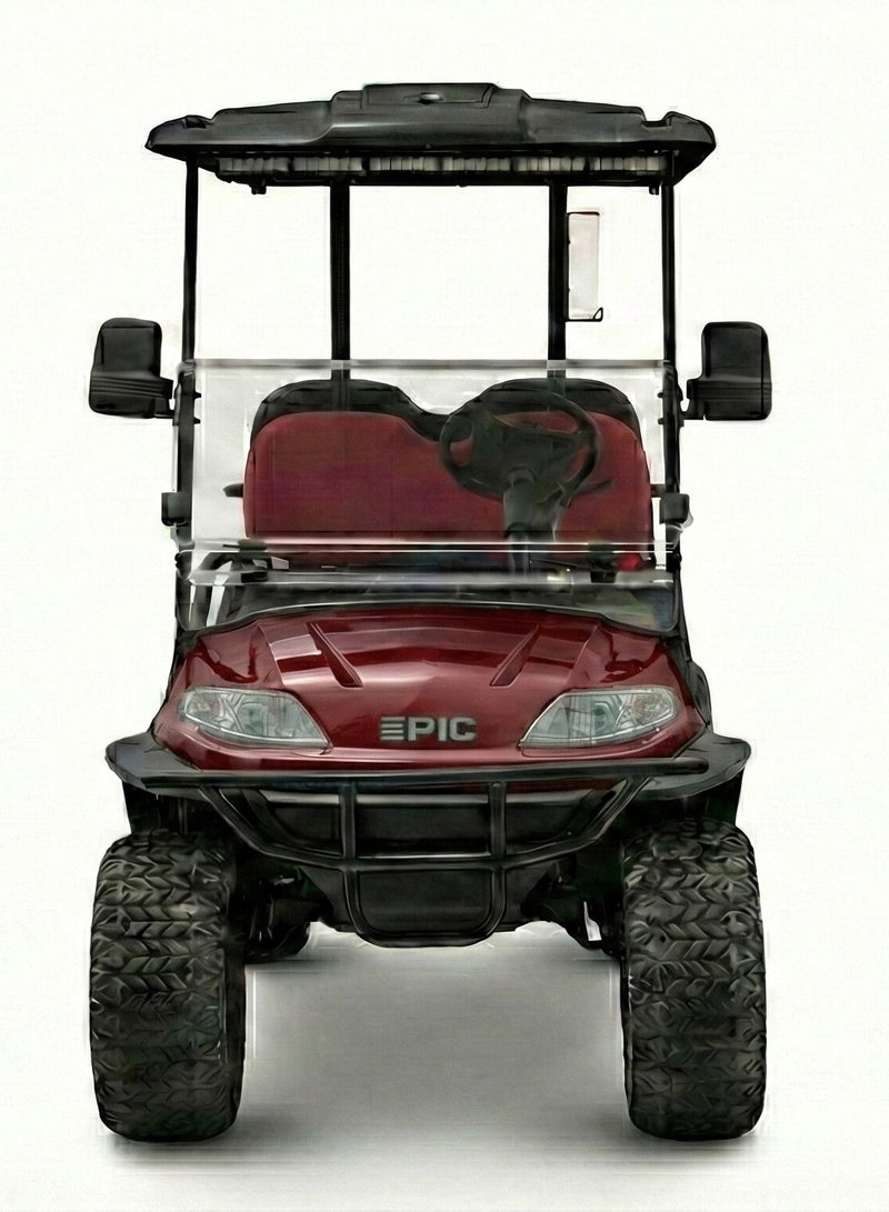 EPIC 2+2 Lifted Electric Golf Cart with Lithium Battery 105Ah & Standard Tires | 4-Seater LSEV (Red) - Image 2